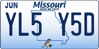 MO license plate YL5Y5D