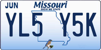 MO license plate YL5Y5K