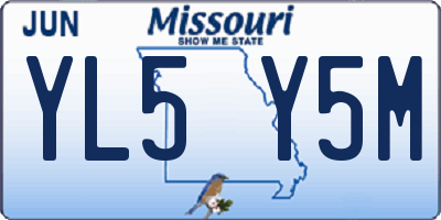 MO license plate YL5Y5M