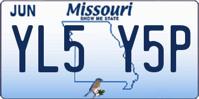 MO license plate YL5Y5P