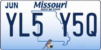 MO license plate YL5Y5Q