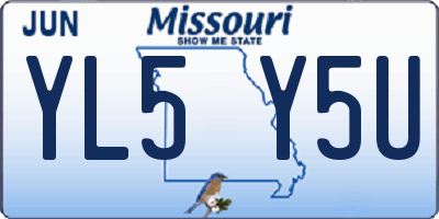 MO license plate YL5Y5U