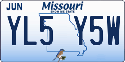MO license plate YL5Y5W