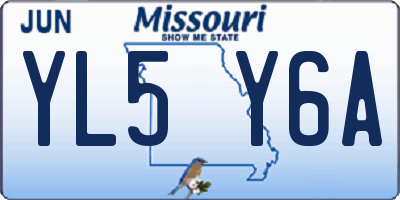 MO license plate YL5Y6A
