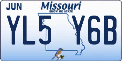 MO license plate YL5Y6B