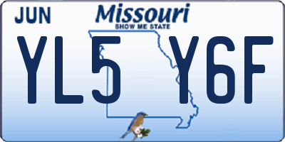 MO license plate YL5Y6F