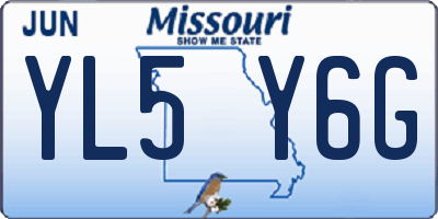 MO license plate YL5Y6G