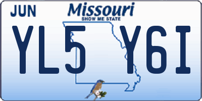 MO license plate YL5Y6I