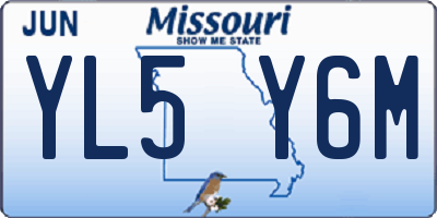 MO license plate YL5Y6M