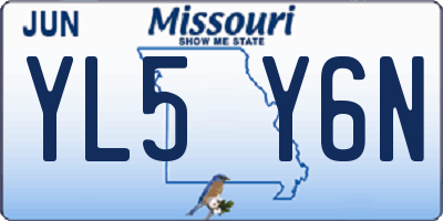 MO license plate YL5Y6N