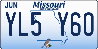 MO license plate YL5Y6O