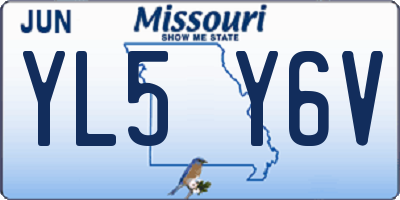 MO license plate YL5Y6V