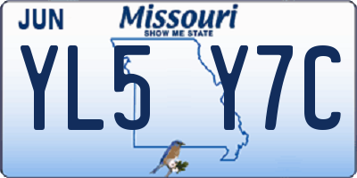 MO license plate YL5Y7C