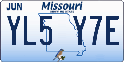 MO license plate YL5Y7E