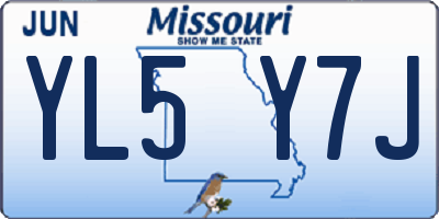 MO license plate YL5Y7J