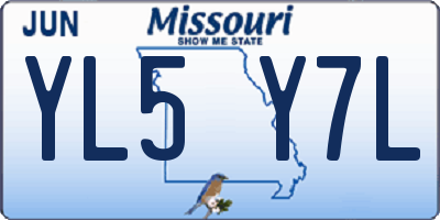 MO license plate YL5Y7L