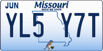 MO license plate YL5Y7T