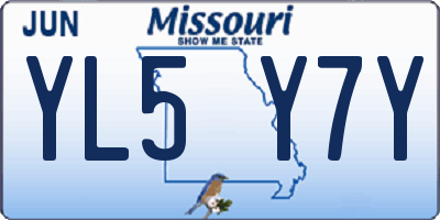 MO license plate YL5Y7Y