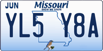 MO license plate YL5Y8A