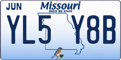 MO license plate YL5Y8B