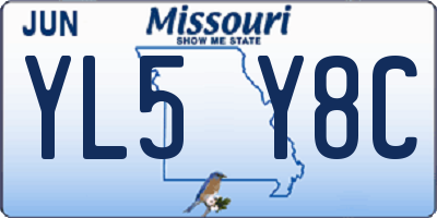 MO license plate YL5Y8C