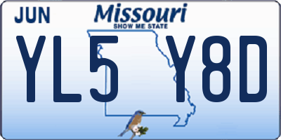 MO license plate YL5Y8D
