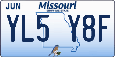MO license plate YL5Y8F