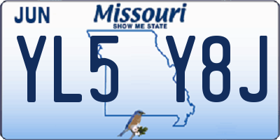 MO license plate YL5Y8J