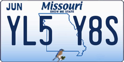 MO license plate YL5Y8S