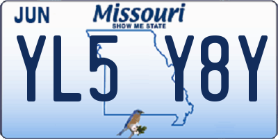 MO license plate YL5Y8Y