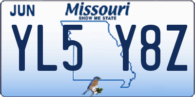 MO license plate YL5Y8Z