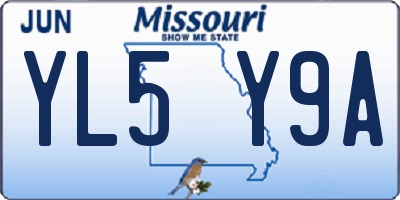 MO license plate YL5Y9A