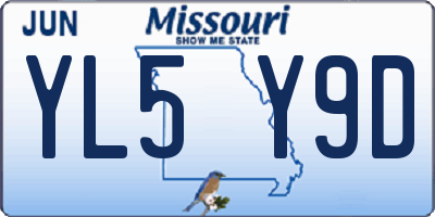 MO license plate YL5Y9D