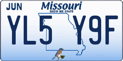 MO license plate YL5Y9F