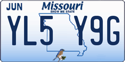 MO license plate YL5Y9G