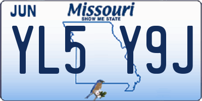 MO license plate YL5Y9J