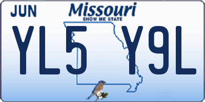 MO license plate YL5Y9L