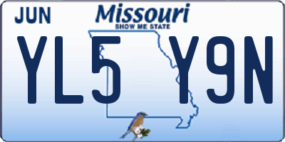 MO license plate YL5Y9N