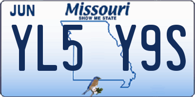 MO license plate YL5Y9S