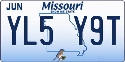 MO license plate YL5Y9T