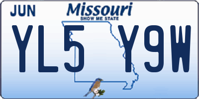 MO license plate YL5Y9W