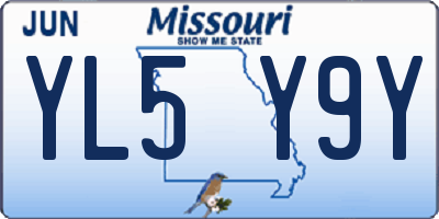 MO license plate YL5Y9Y