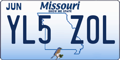 MO license plate YL5Z0L