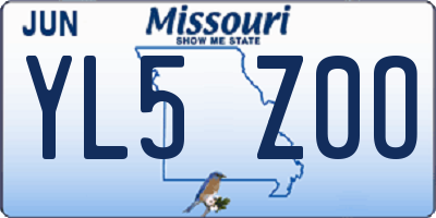 MO license plate YL5Z0O