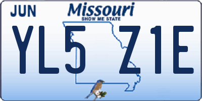 MO license plate YL5Z1E