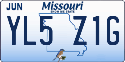 MO license plate YL5Z1G