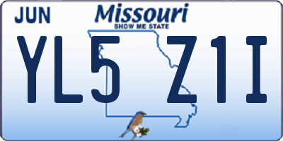 MO license plate YL5Z1I