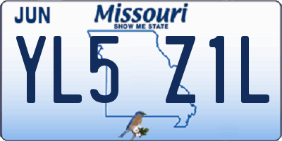 MO license plate YL5Z1L