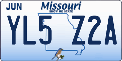 MO license plate YL5Z2A