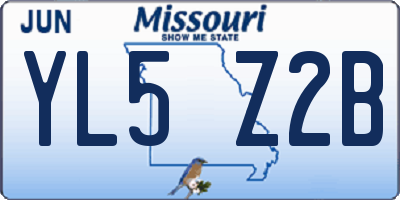 MO license plate YL5Z2B